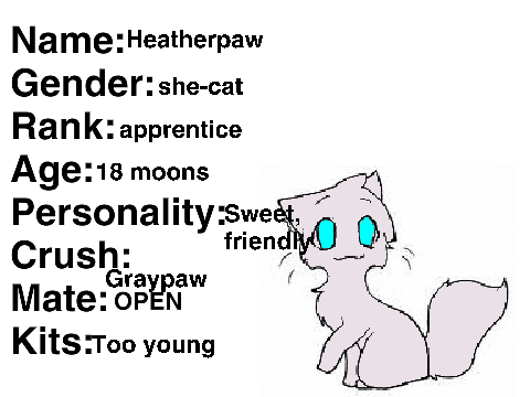 Sign-Up Sheets for MeadowClan, Heatherpaw!