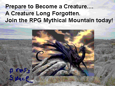 mytical mountian RPG ad