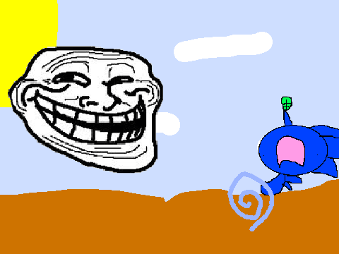 Add yourself running from a trollface! remix