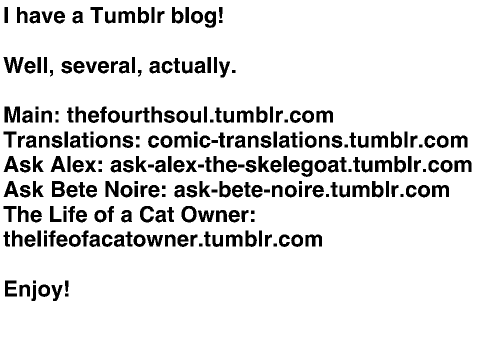 I have a Tumblr!