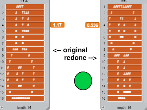 Lets compare my reverse list blocks