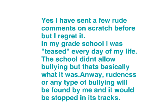 Elect me as the no rude comment reader!