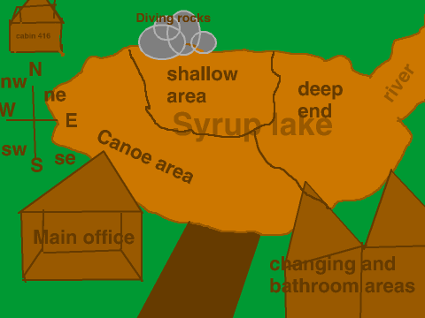 Syrup lake: Map of syrup lake camp