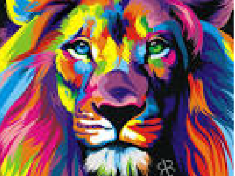 Rainbow lion background