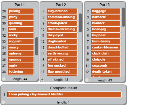 Shakespearean Insult Generator