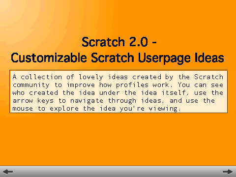 Customizable userpages in a Scrolling Scratch Slideshow