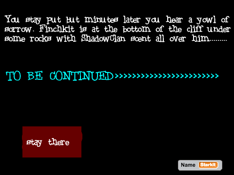 Warrior cats Text Adventure PART 1 