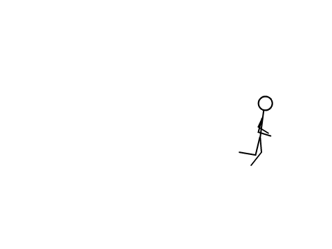 Running stick guy
