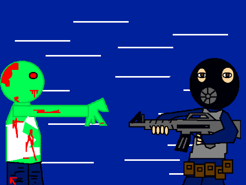 Add YuRSelF running and gunning a zombie PLease Remix