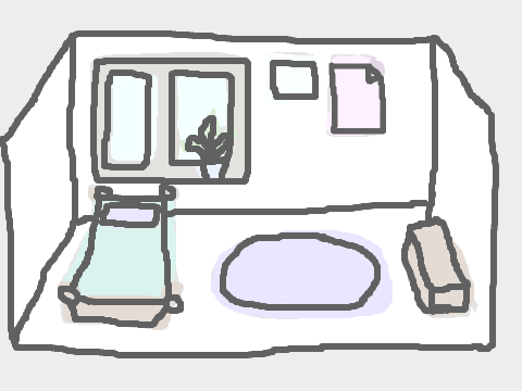 sketch of a bedroom