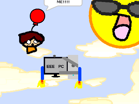 Add yourself floating up tword the hip sun