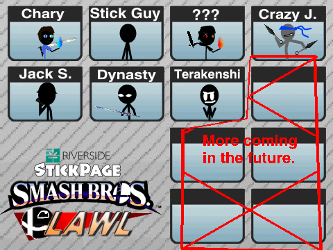 Riverside Stickpage Smash Bros. LAWL Roster