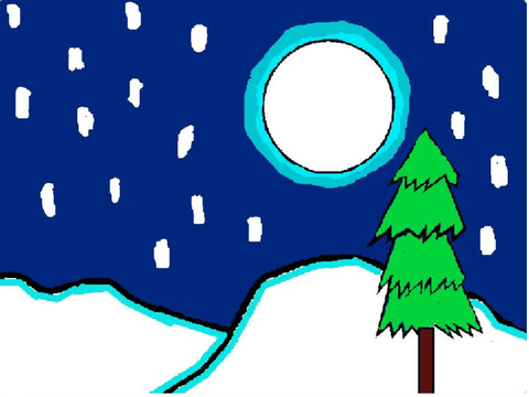 Winter scene drawing
