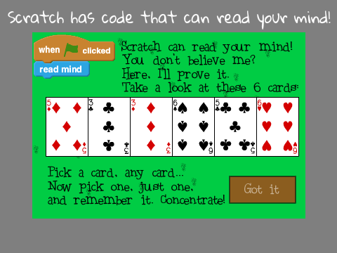 Scratch can read your mind!