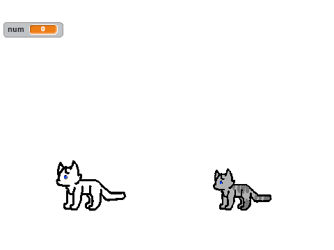 text test + animated walking sprite