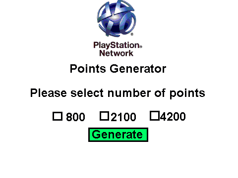 PSN Points Generator