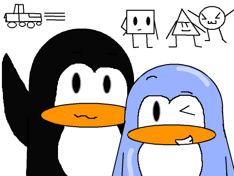 Sticky And Slyme (As penguins)