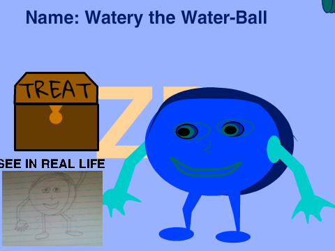 Zany Drawing (R1)Who likes to be wet? He does!