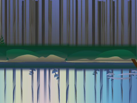canoeing down a river