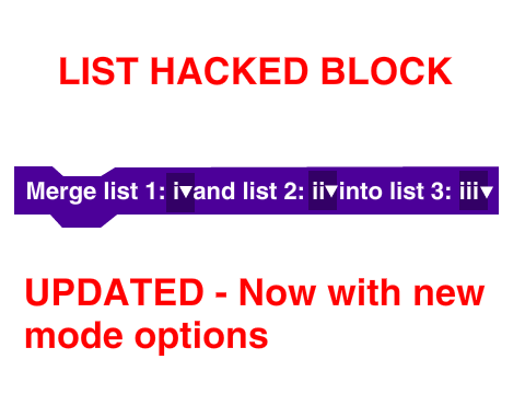 Merging lists hacked block UPDATED