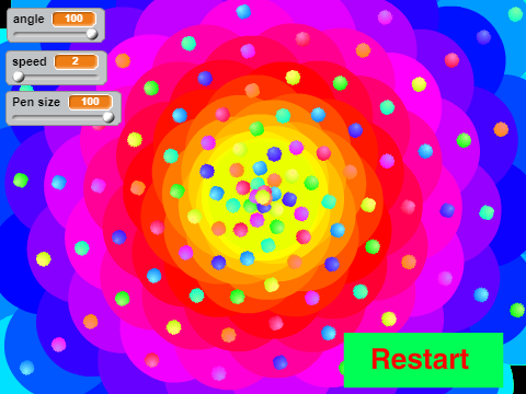 Spirals made with dots