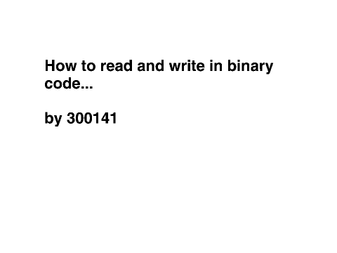 How to read and write in binary