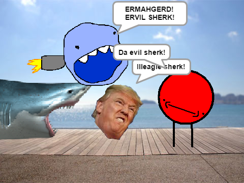 Add yourself running from the shark remix remix