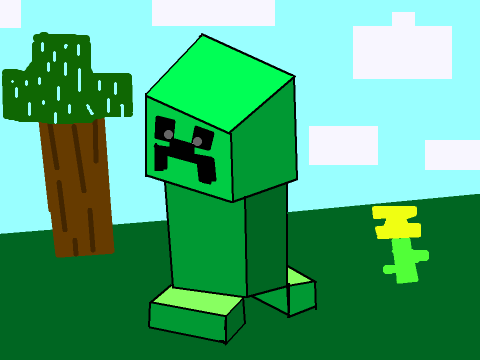 Minecraft Drawing Of Creeper c: