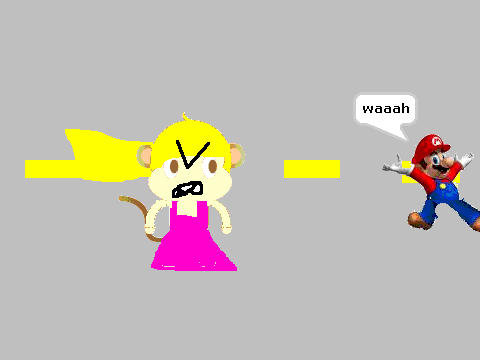 add yourself chasing mario cause' he messed your house up