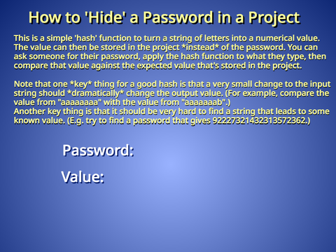 Howto: Hide password in project