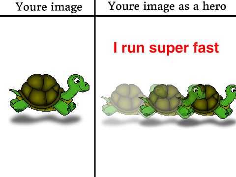 Super turtle faster than the speed of light