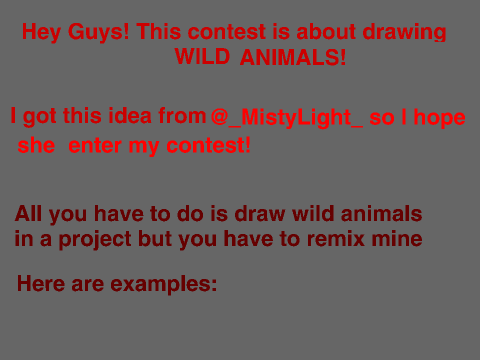 Wild Animals contest! (No recoloring!)