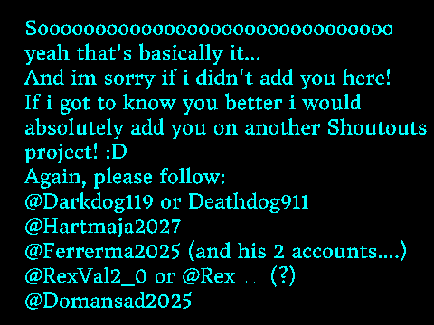 Shoutouts!! :D
