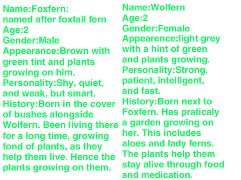 Foxfern and Wolfern