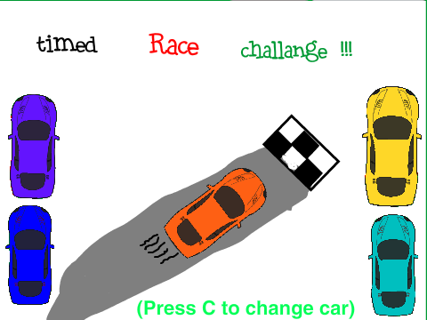 timed race challenge! (choose your car color!)