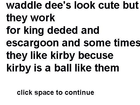 waddle dee story part 1