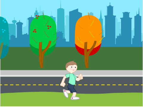 boy walking cycle