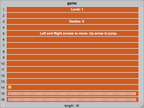 No Sprites Platformer (List Platformer)