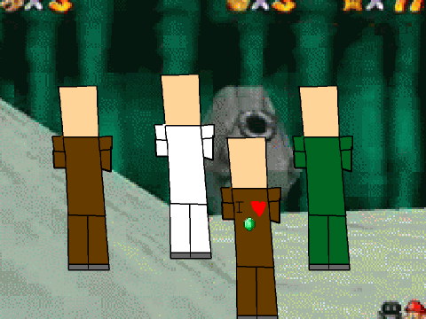 Villager's running in Bowser's 3D Lair 