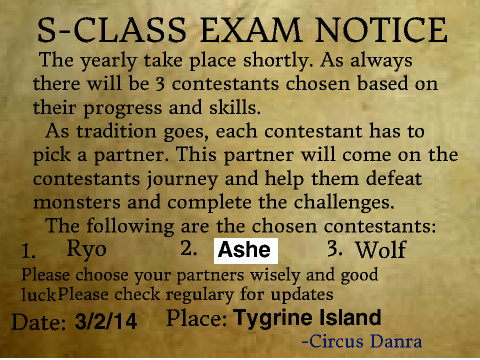 S-Class Exam Notice UPDATED