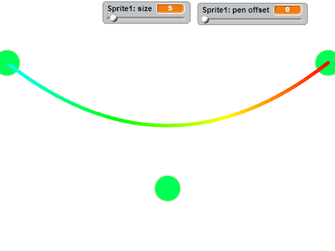 Movable Rainbow Bezier Curve