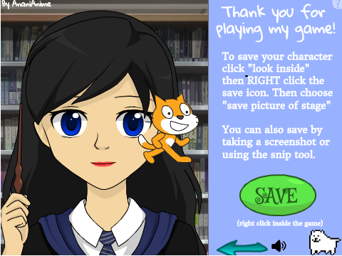 Ravenclaw girl from AnaniAnime's game