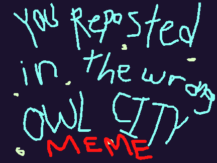 You reposted in the wrong owl city [ORIGINAL MEME]