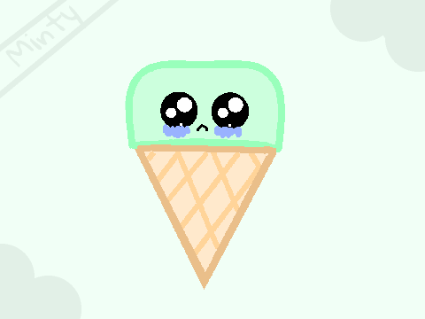 Cute Kawaii Minty Icecream! (art contest entry)