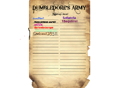 ϟ Dumbledore's Army Sign Up Sheet ϟ remix remix