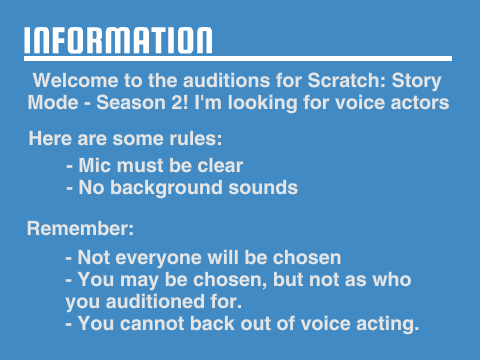 AUDITIONS | Scratch: Story Mode - Season 2 Audition