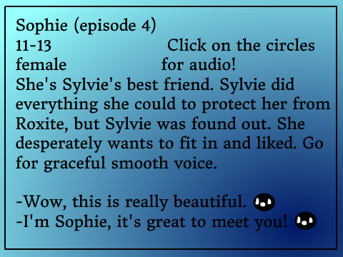 The Magic Academies | Episode 3 voice auditions Sophie