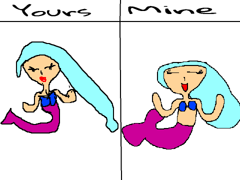 First time drawing a mermaid on a computer