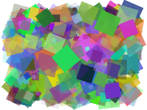 Rotated squares with opacity