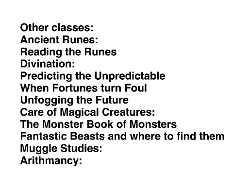 Hogwarts Students Booklist